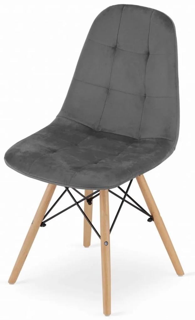 SUPPLIES DUMO škandinávska jedálenská stolička - šedý zamat