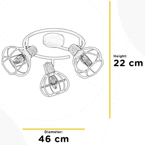 ONLI - Bodové svietidlo GINGER 3xE14/6W/230V pr. 46 cm