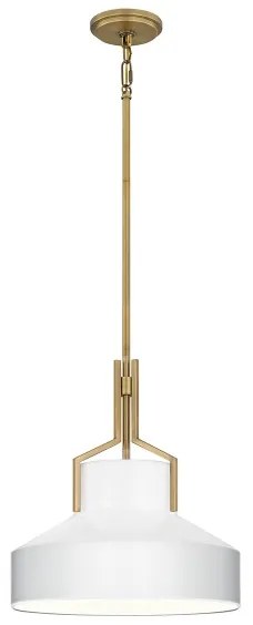 Quoizel QZ-BRECKEN-2P-AB-OPAL - Luster na tyči BRECKEN 2xE27/60W/230V zlatý/biely