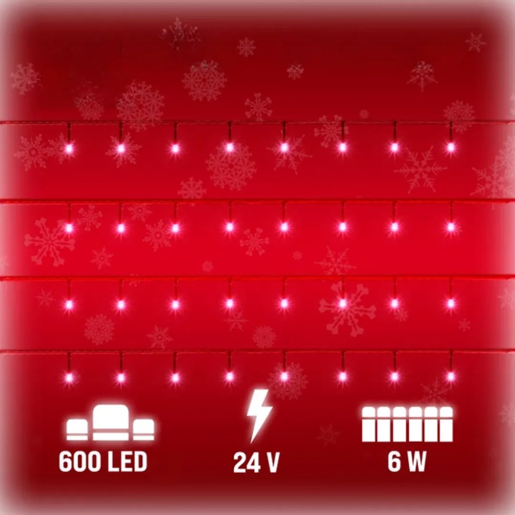 Vianočná svetelná reťaz SIMPLE, 60m, studená biela Monzana