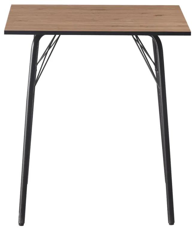 Jedálenský stôl, dub artisan/čierna, 70x70x75 cm, NALAK TYP 1