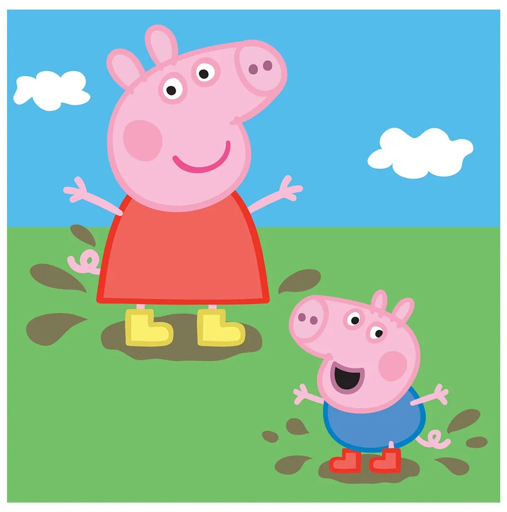 DETSKÝ LISOVANÝ BAVLNENÝ UTERÁK PEPPA PIG 30X30 CM VZOROVANÝ