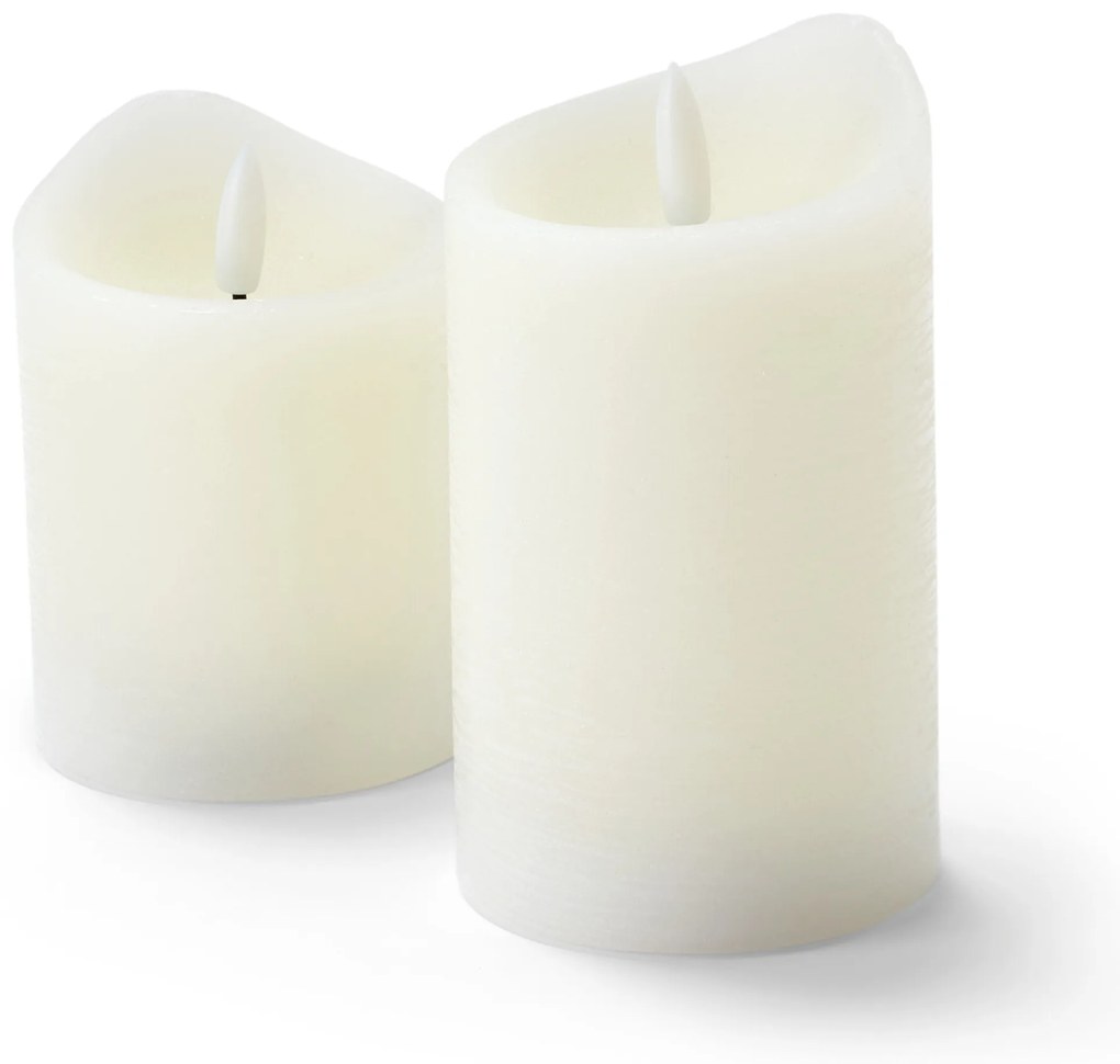 Sviečky z pravého vosku s LED diódami, 2 ks, biele
