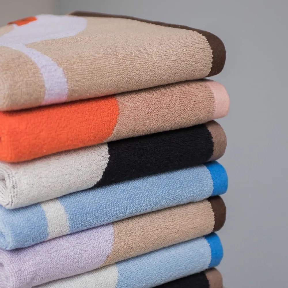 Oranžová/svetlohnedá osuška z Bio bavlny 70x133 cm Nova Arte – Mette Ditmer Denmark