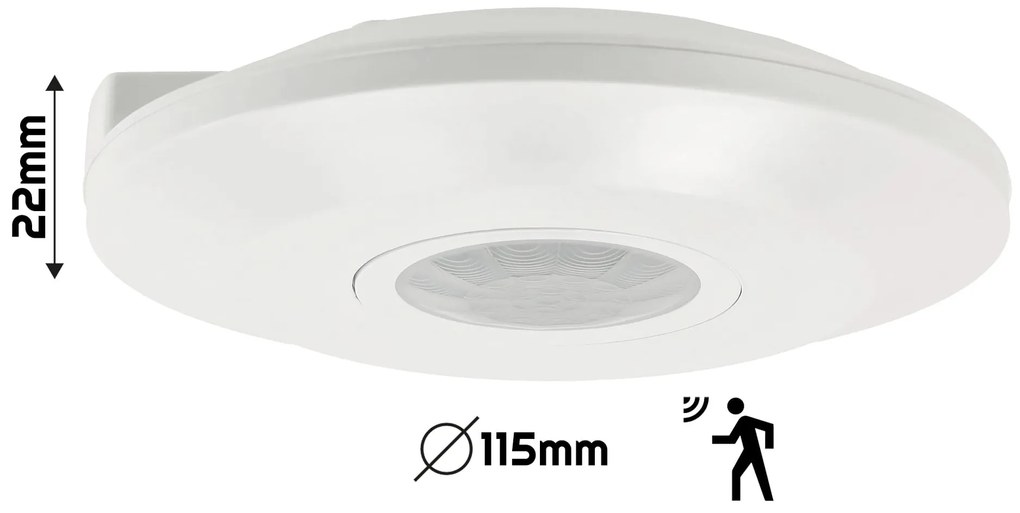 ECOLIGHT 360° stropný pohybový senzor, biely