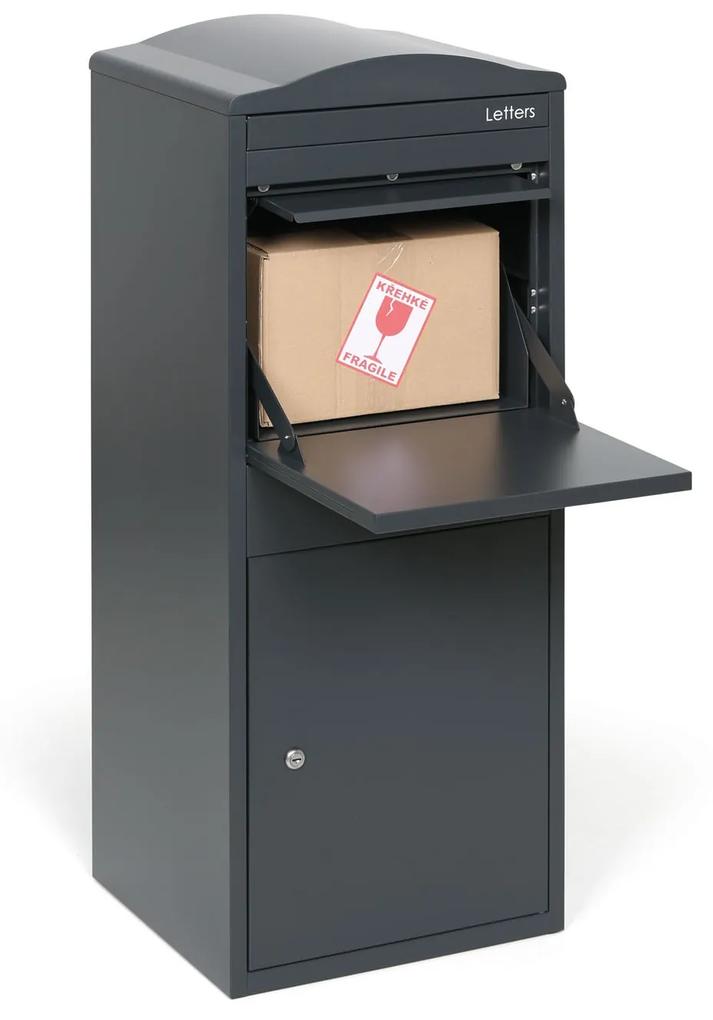 Poštová schránka na listy a balíky, sivá, 1040 x 415 x 385 mm