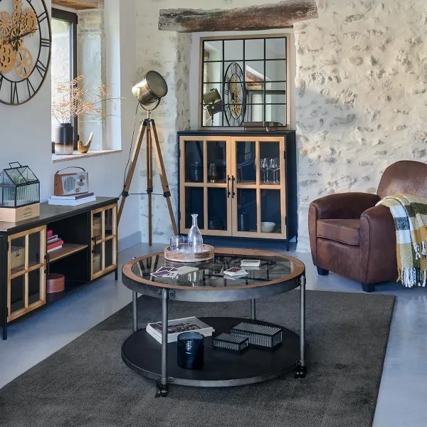 Atmosphera - Stojacia lampa EBOR 1xE27/25W/230V borovica/mosadz