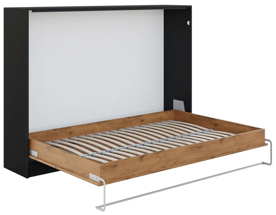 Horizontálna sklápacia posteľ Loft 140x200 New Elegance - Čierny/Dub Lancelot