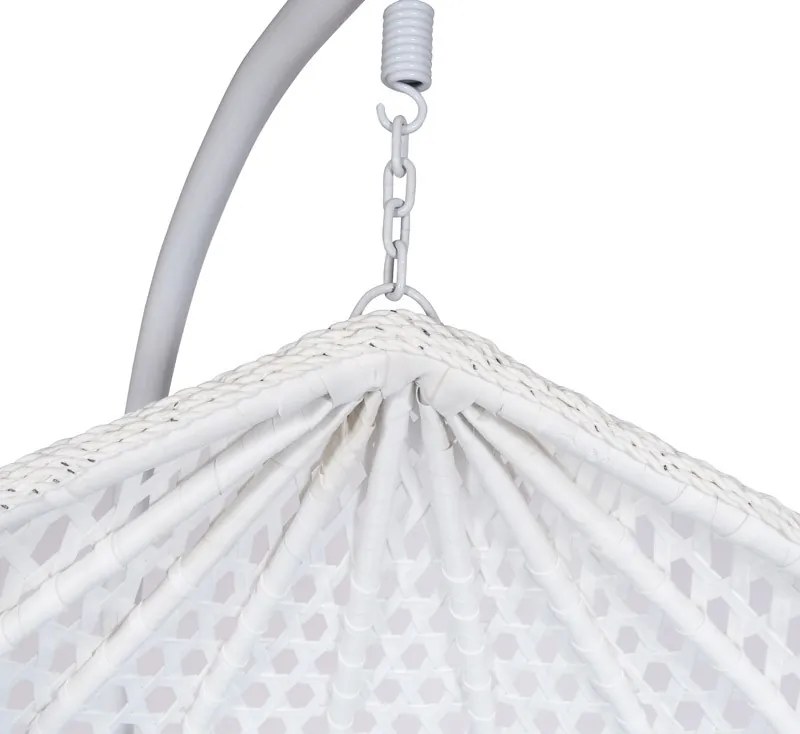 Závesné hojdacie kreslo BIANCO EXTRA - BIELE + farba vankúša na výber Farba: BIELY