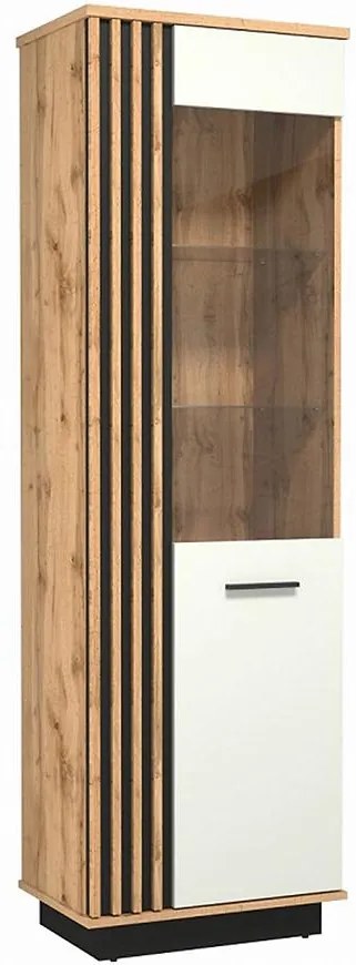 Vitrína Santi 1-1w Dub Wotan/Čierna/Biely