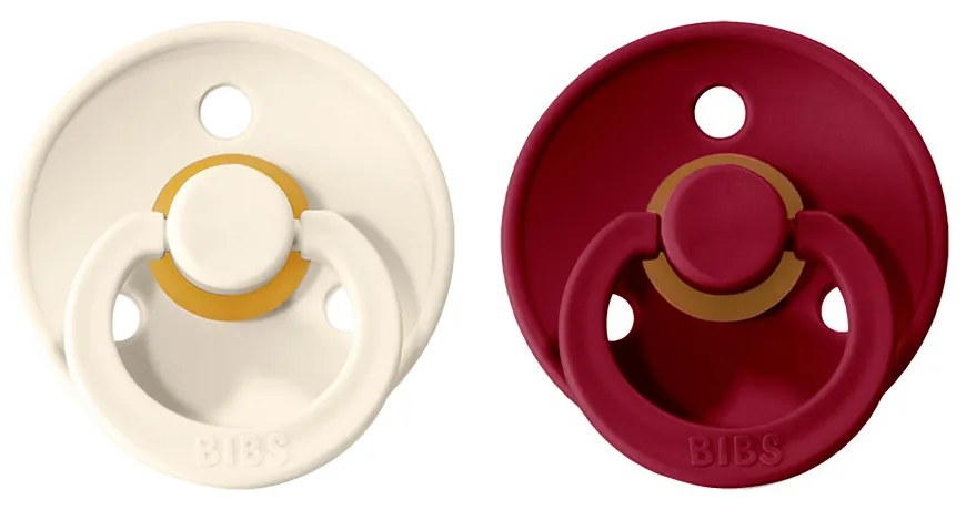 BIBS Colour cumlíky, kaučuk 2ks - veľkosť 2 - Ivory ruby