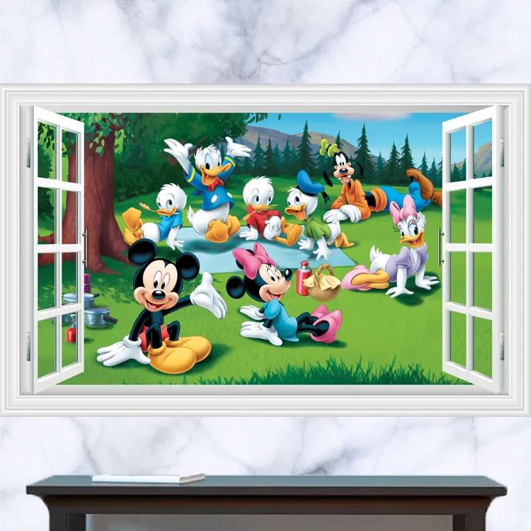 Veselá Stena Samolepka na stenu na stenu Mickey Mouse Minnie káčer Donald Goofy