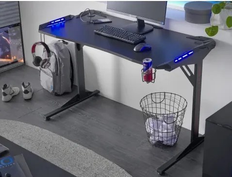 Písací stôl Game, s osvetlením a USB%