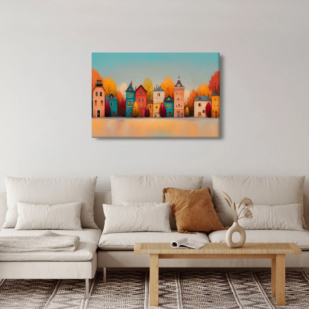 Obraz - Jesenná dedina (90x60 cm)