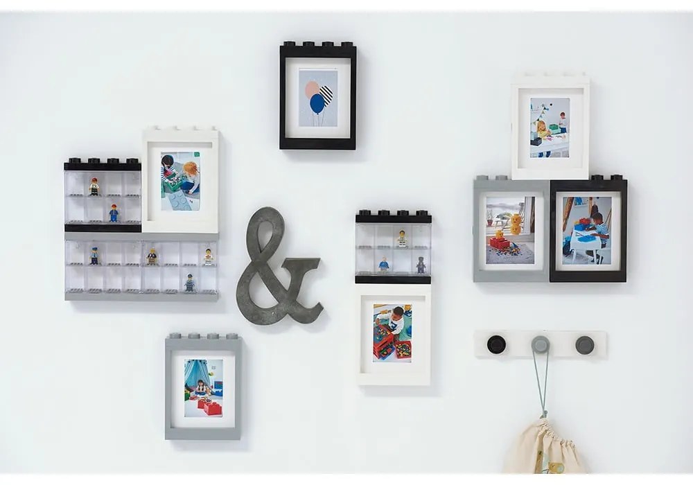 Čierno-biela zberateľská skrinka na 8 minifigúrok LEGO