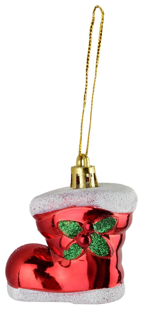 Sada 4 ks vánočních ozdob Brian červená/bílá