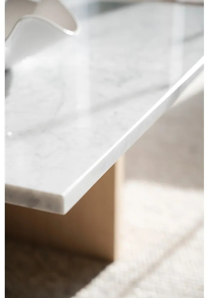 Biely mramorový konferenčný stolík 90x90 cm Brooksville - Rowico