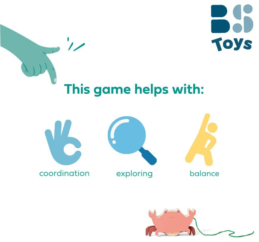 Ťahacia hračka - veselý krab