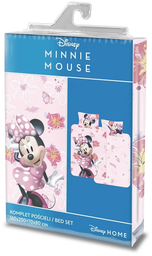DETSKÉ BAVLNENÉ OBLIEČKY MINNIE MOUSE 140X200 CM, 1KS 70X90 CM VZOROVANÉ