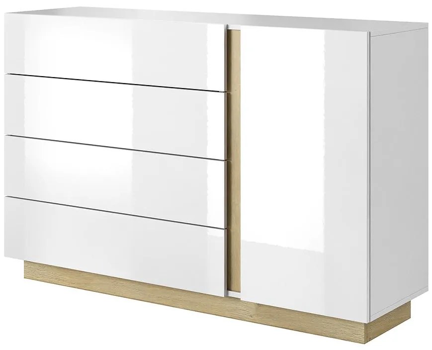 Komoda Arco D4S biela+dub grandson