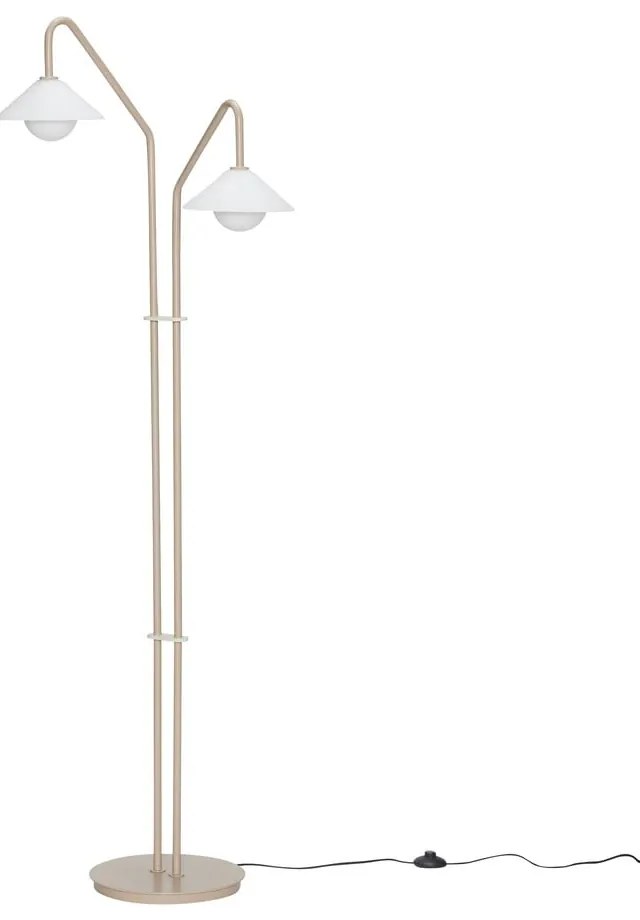 Béžová stojacia lampa so skleneným tienidlom (výška 165 cm) Come – Hübsch