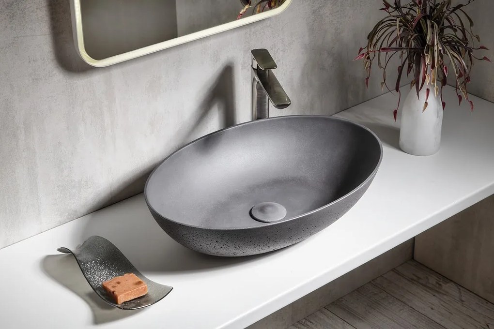 Sapho Sapho, FORMIGO betónové umývadlo na dosku, priemer 39cm, zelená matná, FG323