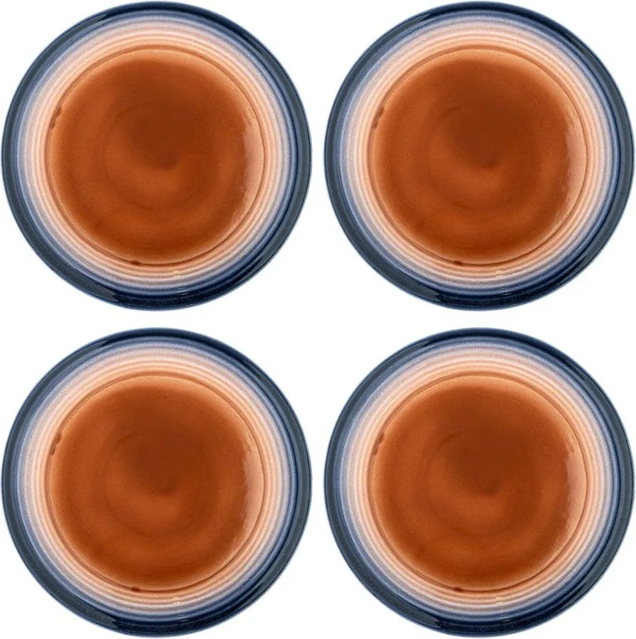 Modré/oranžové kameninové taniere v súprave 4 ks ø 27 cm Tatum – Bloomingville