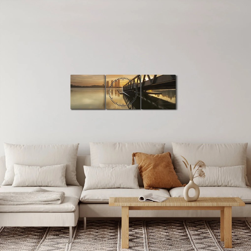 Obraz móla (s hodinami) (90x30 cm)