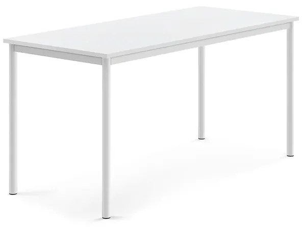 Stôl BORÅS, 1600x700x760 mm, laminát - biela, biela