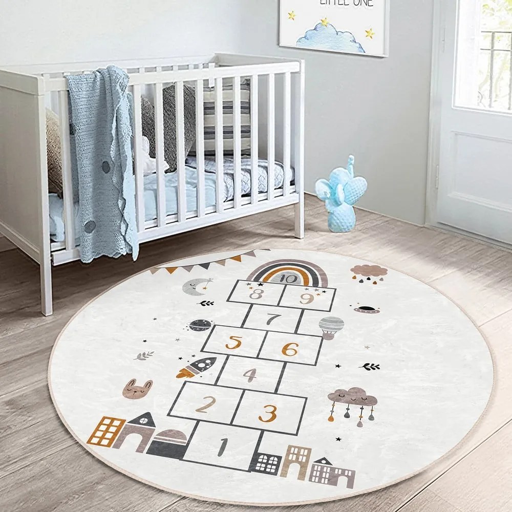 Krémovobiely detský koberec ø 120 cm Comfort – Mila Home