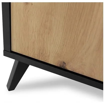 Nočný stolík OVESSI 52x47 cm čierna/dub artisan