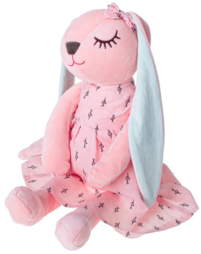 KIK Plyšový králik maskot ružový 52cm