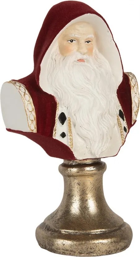 Červená vianočná dekorácia busta Santa Claus - 9*7*15 cm