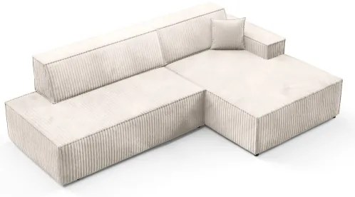 Rozkladacia rohová sedacia súprava s úložným priestorom do tvaru L TERAMO pravá béžová