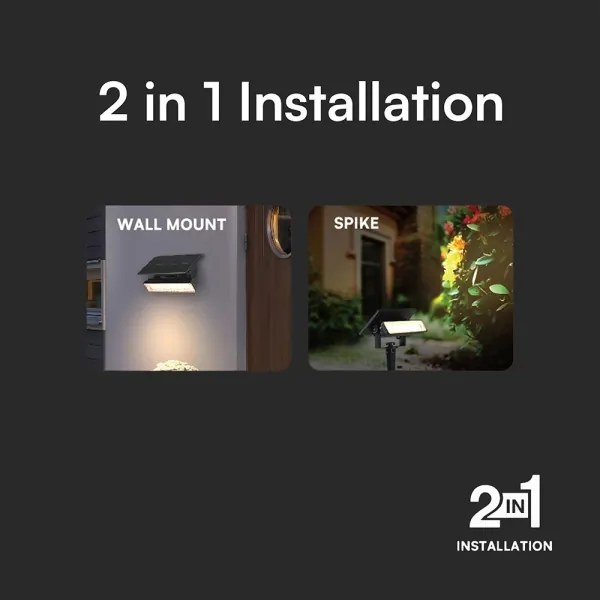 LED Solárne svietidlo LED/0,9W/3,7V 3000K IP65 1200 mAh čierna