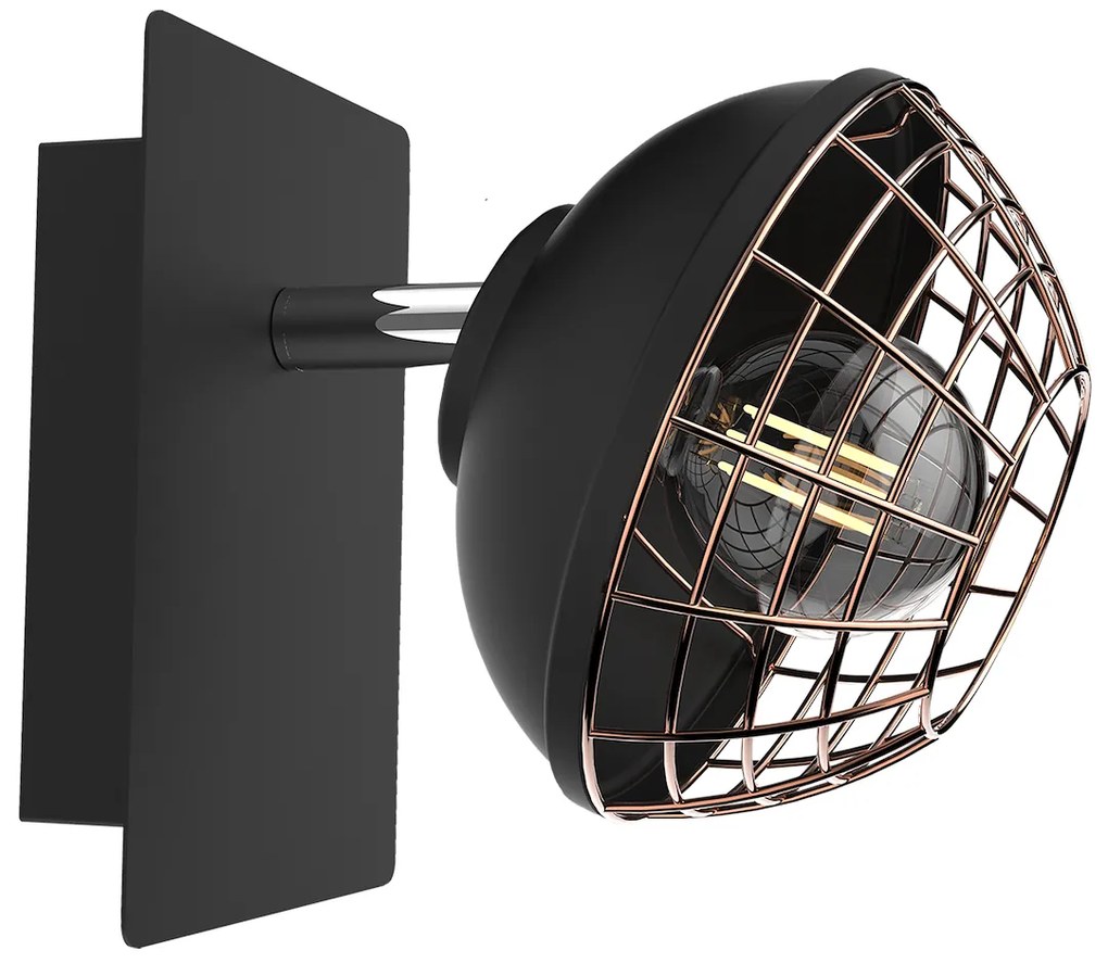 Nástenné svietidlo Logan, 1x zlaté/čierne kovové tienidlo, b