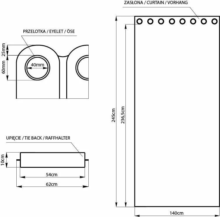 Záves AmeliaHome BLACKOUT 140x245 cm strieborný