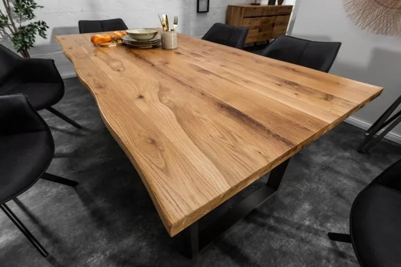 Invicta Interior - Masívny jedálenský stôl LIVING EDGE 200 cm divoký dub, prírodný