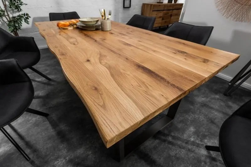 Invicta Interior -  Masívny jedálenský stôl LIVING EDGE 200 cm divoký dub, prírodný