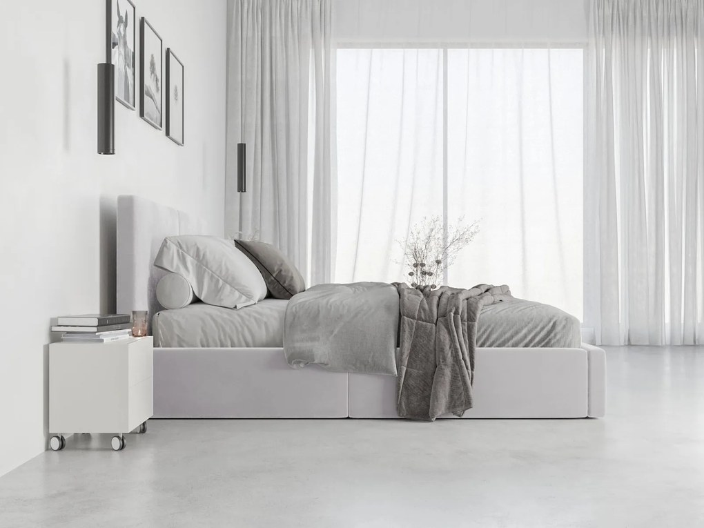Čalúnená posteľ s úložným priestorom HILTON 120x200 - sivá