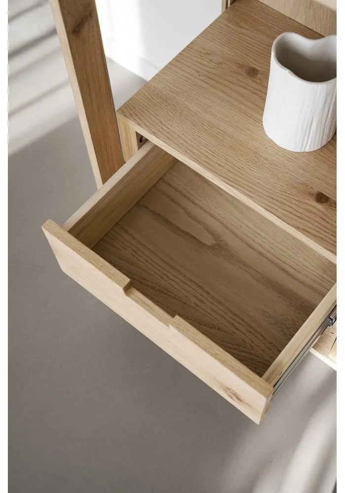 Vitrína v dekore duba s posuvnými dverami v prírodnej farbe 100x203 cm Hazelton – Rowico