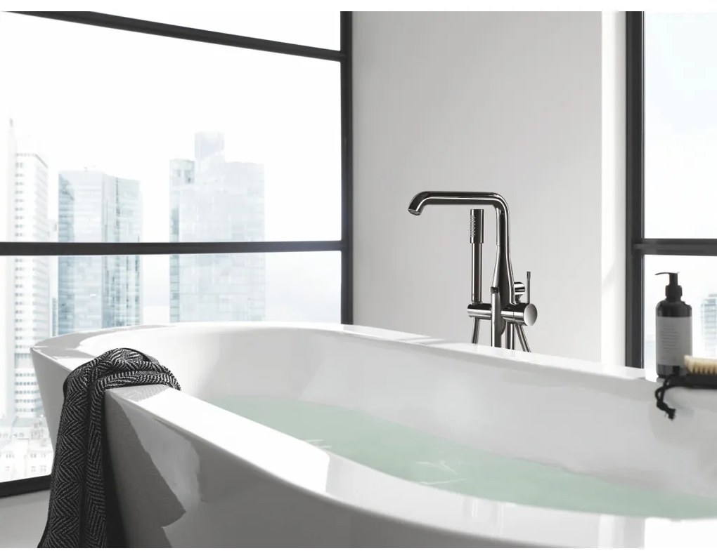 GROHE Essence - Páková vaňová batéria, montáž do podlahy, Hard Graphite 23491A01