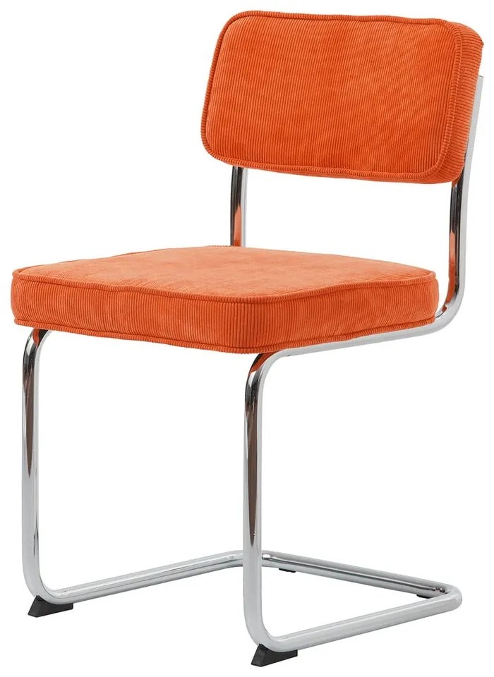 Oranžová menčestrová jedálenská stolička Rupert – Unique Furniture