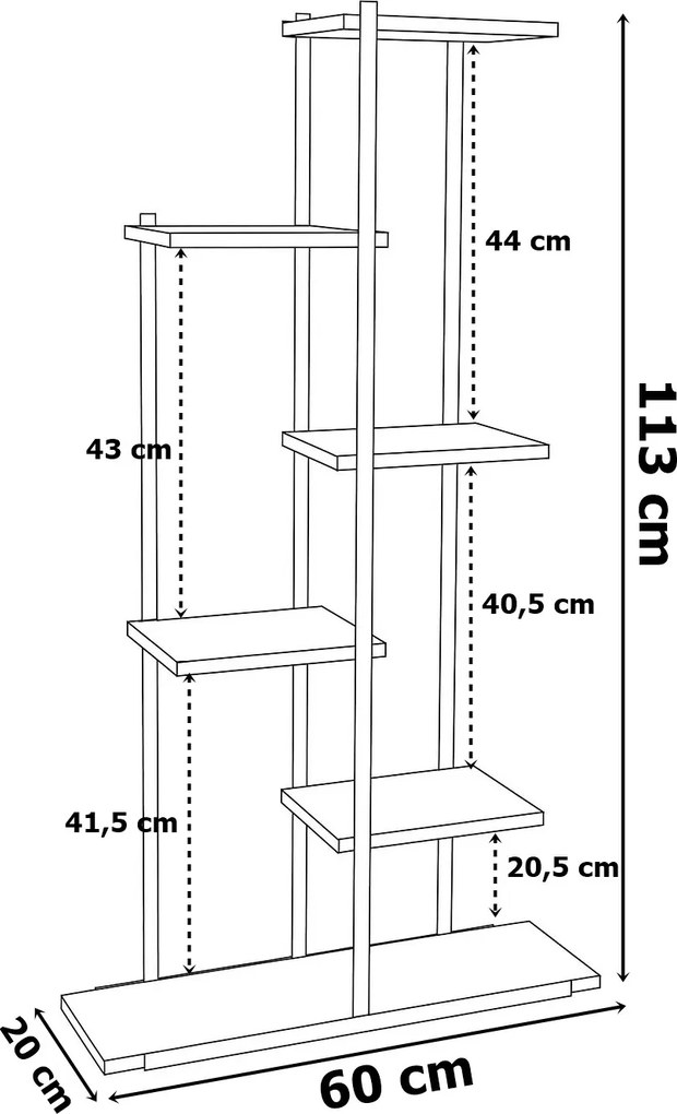 Stojan na kvety IKER dub/čierny
