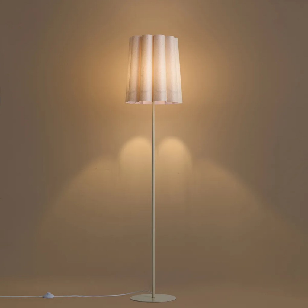 Japandi stojaca lampa béžová s látkovým tienidlom 160cm - Jenni
