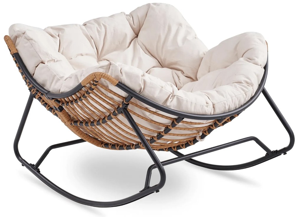 PROXIMA.store - Dizajnové hojdacie záhradné kreslo ELTON FARBA: čierna