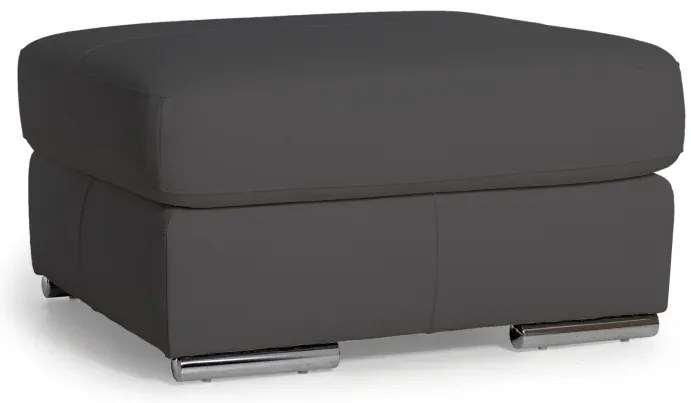Kožený taburet LOREN II, sivá (madras - 128 grey)