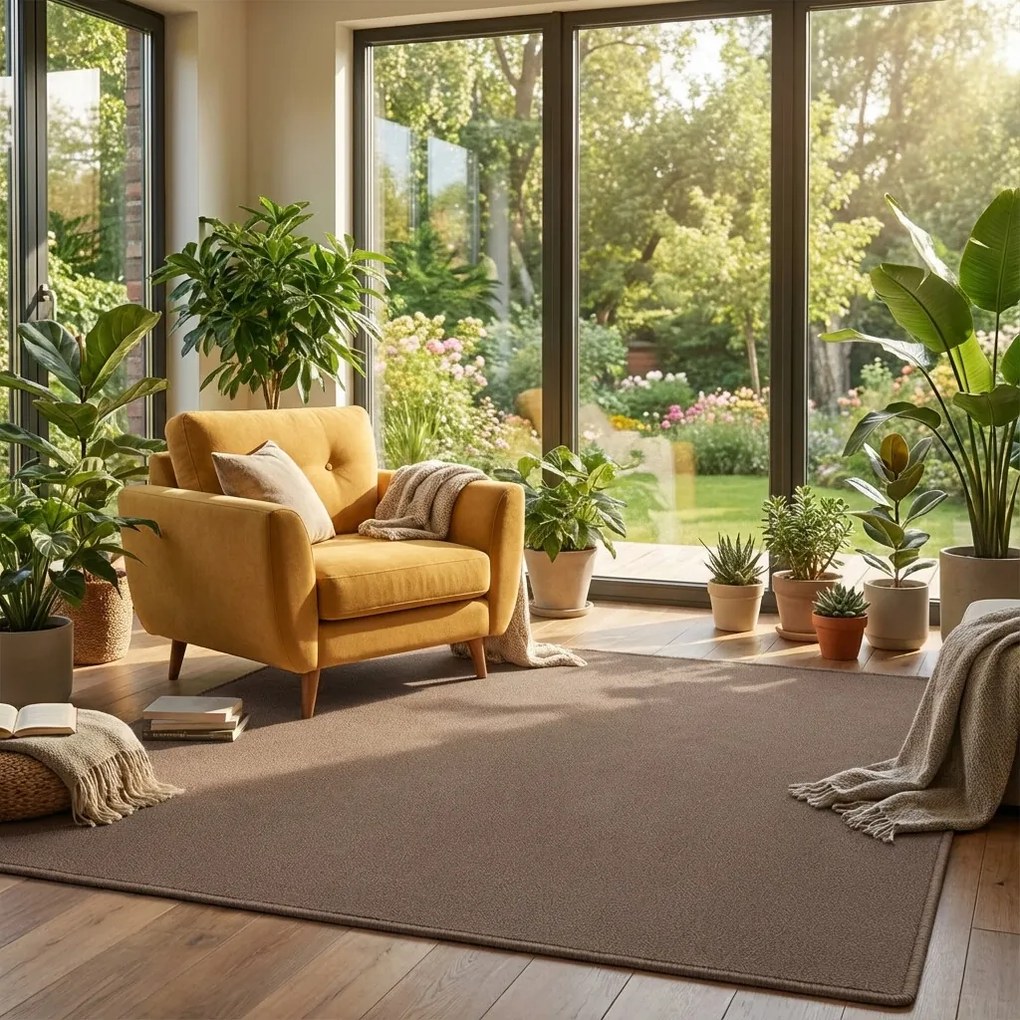 Kusový koberec Royal Lux 40 hnedý štvorec, 400x400, hnedá, obývacia izba, AladinWorld Expres