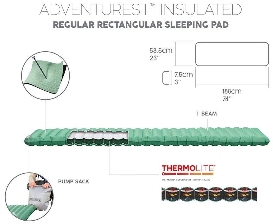 Matrac AdventuRest 188 x 58.5 x 7.5 cm Bestway 69617