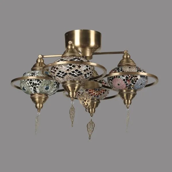 Prisadený luster YENI 4xE27/40W/230V mosadz